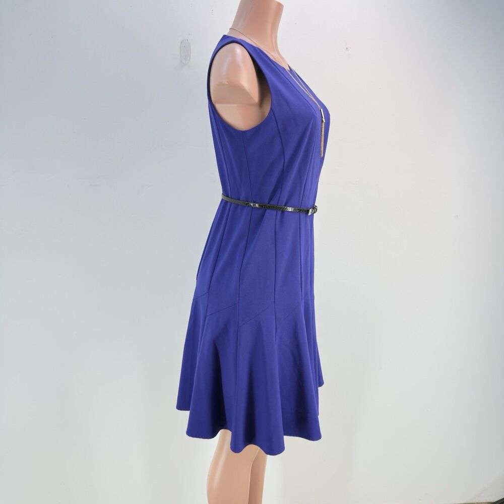 Calvin Klein Blue Dress Full Skirt Fit & Flare Party Sz 8 NWT - Picture 4 of 17